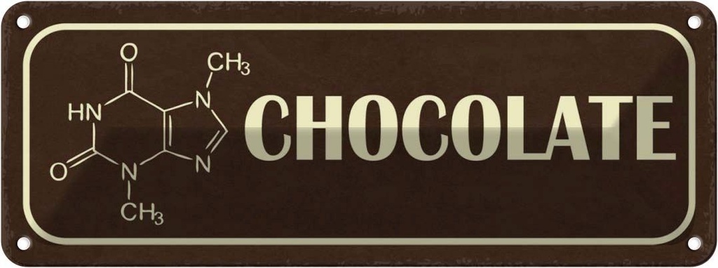 Blechschild 10x27 cm Formel Chocolate Schokolade Essen Trinken
