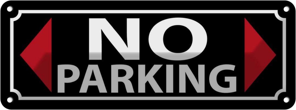 [LA-117742] Blechschild 10x27 cm No Parking Parken Parkplatz Parkplatzschild