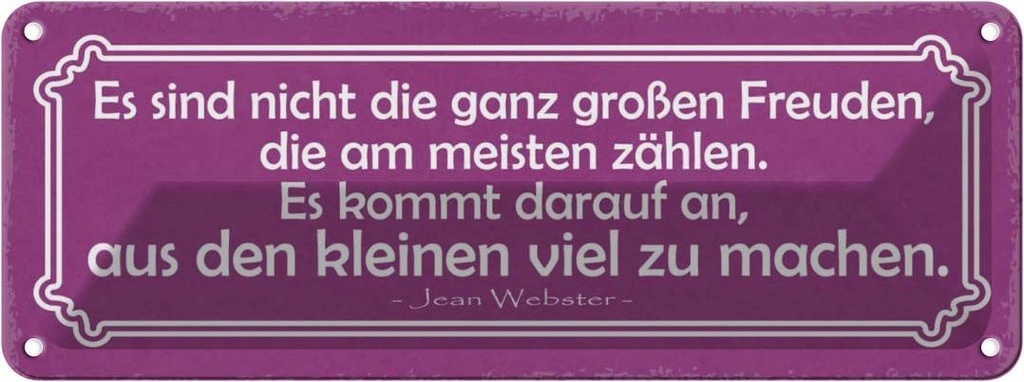 [LA-117777] Blechschild 10x27 cm große Freude kleine Familie Freunde