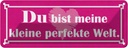 Blechschild 10x27 cm Du bist meine perfekte Welt Dekoration Spruch Zitat