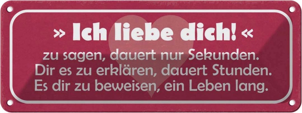 [LA-117899] Blechschild 10x27 cm ich liebe dich zu sagen dauert Dekoration