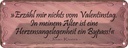Blechschild 10x27 cm Erzähl nichts vom Valrntinstag Dekoration Spruch Zitat