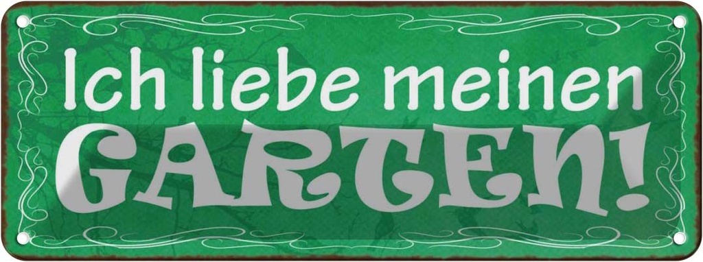 [LA-118089] Blechschild 10x27 cm Ich liebe meinen Garten Dekoration