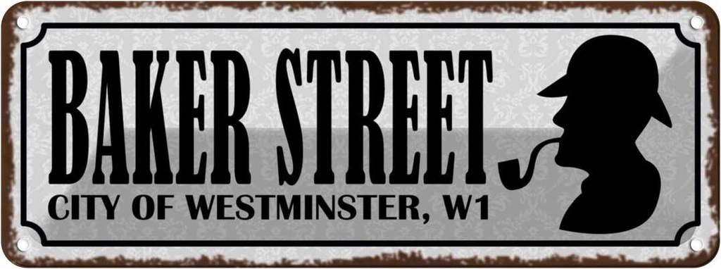 Blechschild 10x27 cm Baker streeet city Westminster