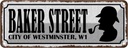 Blechschild 10x27 cm Baker streeet city Westminster