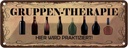 Blechschild 10x27 cm Alkohol Gruppen Therapie hier Essen Trinken Bar Club
