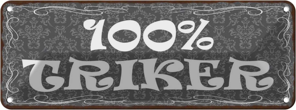 Blechschild 10x27 cm 100% Triker Dekoration