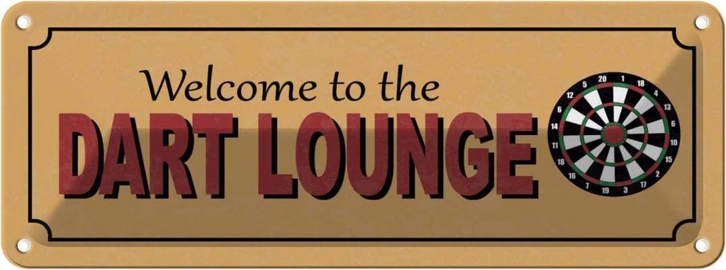 [LA-118145] Blechschild 10x27 cm Welcome to the Dart Lounge Sport Hobby