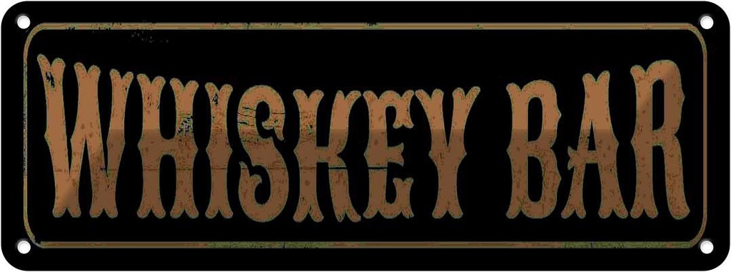 [LA-118153] Blechschild 10x27 cm Whiskey Bar Alkohol Essen Trinken Club
