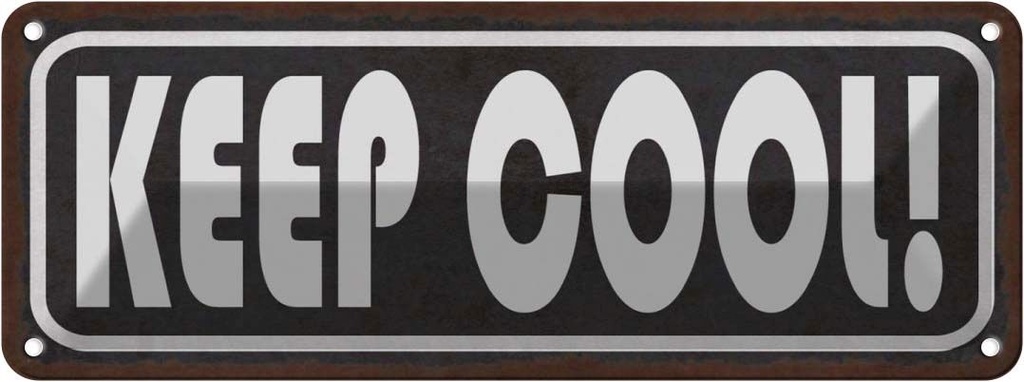 [LA-118184] Blechschild 10x27 cm Keep cool Calm Yoga