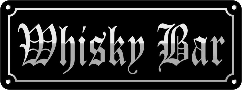 [LA-118202] Blechschild 10x27 cm Whisky Bar Alkohol Kneipe Essen Trinken Club