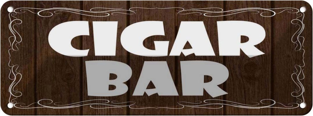 [LA-118220] Blechschild 10x27 cm Cigar Bar Zigarrenbar