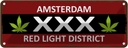 Blechschild 10x27 cm Amsterdam XXX red light district