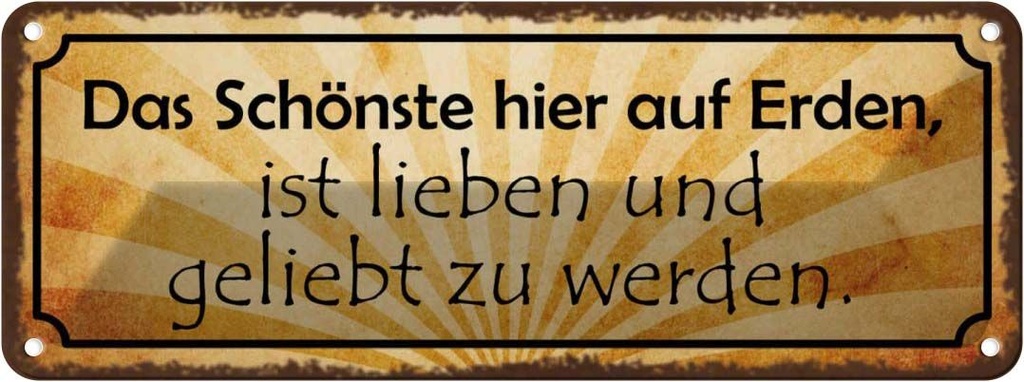[LA-118317] Blechschild 10x27 cm Schönste lieben geliebt werden Dekoration Spruch Zitat Liebe