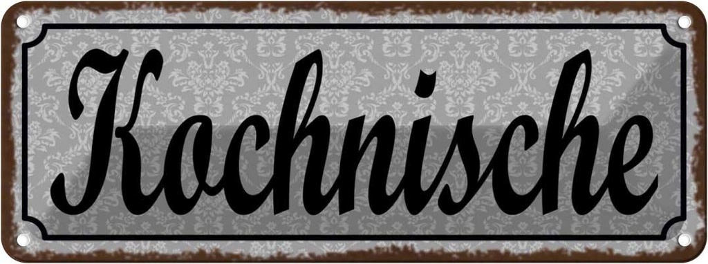 [LA-118320] Blechschild 10x27 cm Kochnische Küche Kochen Essen
