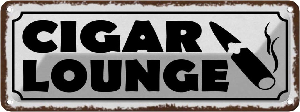 [LA-118335] Blechschild 10x27 cm Cigar Lounge Geburtstag Feiern Party