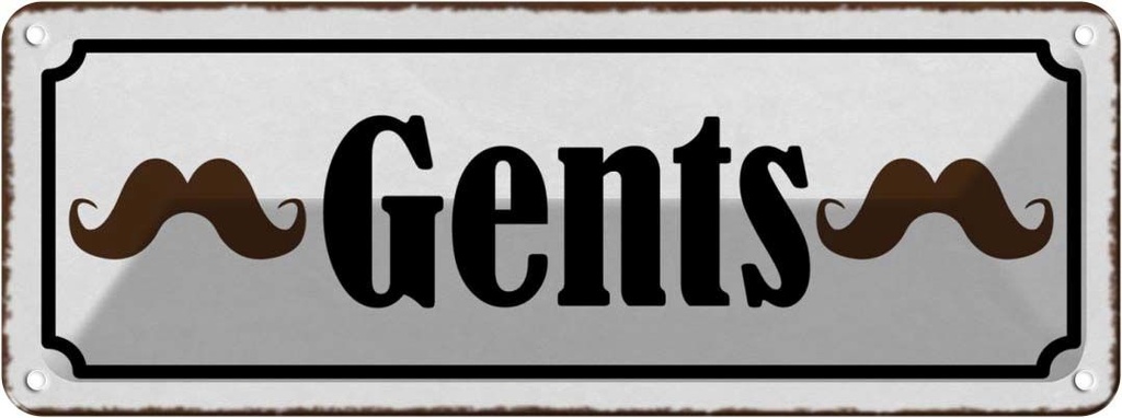 [LA-118350] Blechschild 10x27 cm Gents Männer Frauen