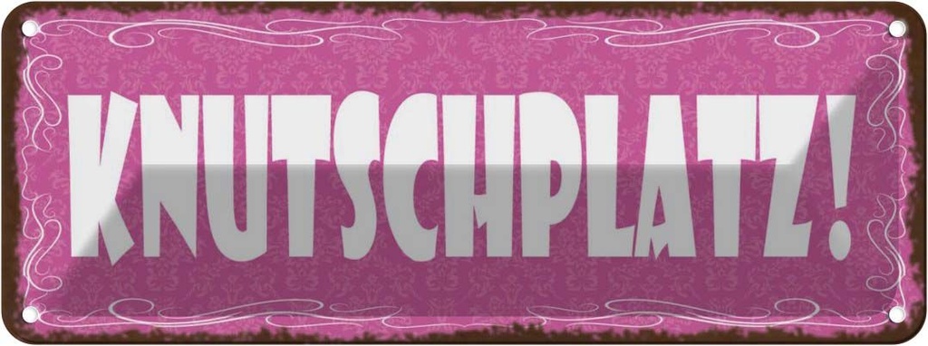 [LA-118410] Blechschild 10x27 cm Knutschplatz Dekoration