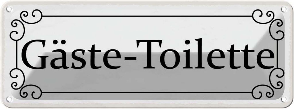 [LA-118425] Blechschild 10x27 cm Gäste-Toilette Geschenk