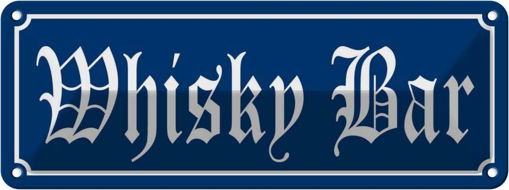 [LA-118457] Blechschild 10x27 cm Whisky Bar Alkohol Essen Trinken Club