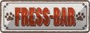 Blechschild 10x27 cm Fress-Bar Tiere Tier Haustier