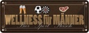 Blechschild 10x27 cm Bier Sport Fleisch Welness Mann Spruch Zitat