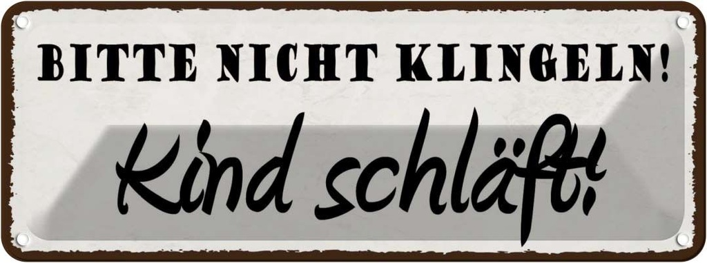 [LA-118545] Blechschild 10x27 cm nicht klingeln Teens Spruch Zitat Kind schläft Witz Humor Lustig Spaß Kids Kinder