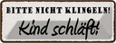 Blechschild 10x27 cm nicht klingeln Teens Spruch Zitat Kind schläft Witz Humor Lustig Spaß Kids Kinder