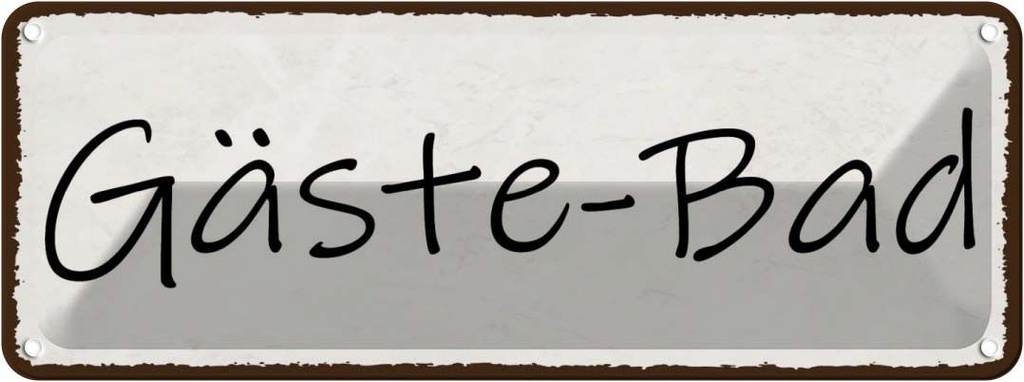 [LA-118564] Blechschild 10x27 cm Gäste-Bad Geschenk