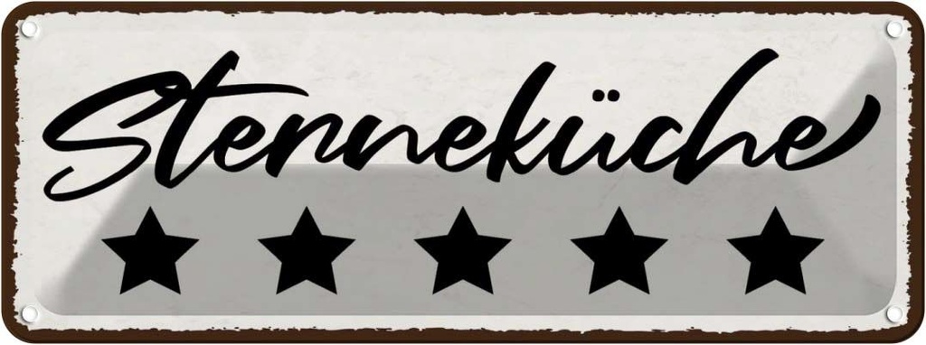 [LA-118566] Blechschild 10x27 cm Sternenküche Küche Kochen Essen