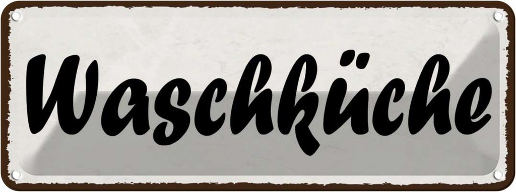 [LA-118567] Blechschild 10x27 cm Waschküche Geschenk