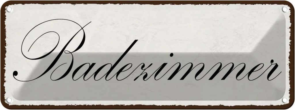 [LA-118570] Blechschild 10x27 cm Badezimmer Geschenk