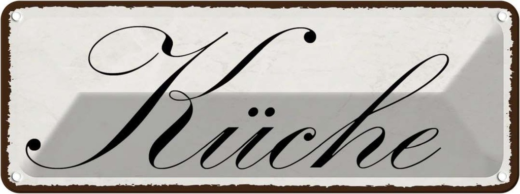 [LA-118576] Blechschild 10x27 cm Küche Kochen Essen