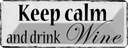Blechschild 10x27 cm Keep Calm and drink wine Yoga