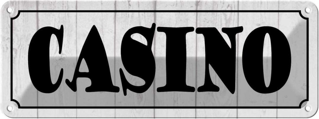 Blechschild 10x27 cm Casino Spiele Spielbank Dekoration