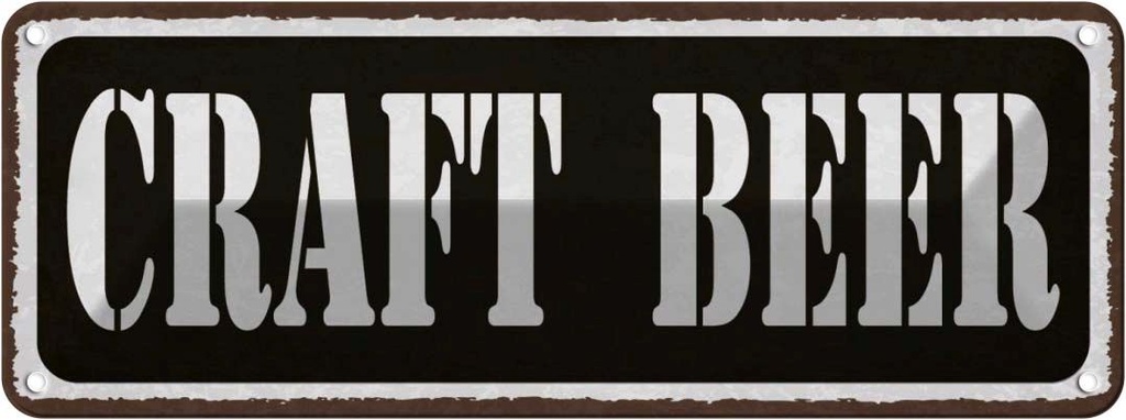 [LA-118639] Blechschild 10x27 cm Craft Beer Bier Alkohol Essen Trinken Bar Club