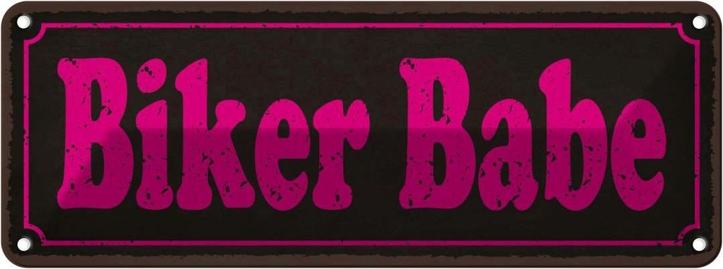 Blechschild 10x27 cm Biker Babe Sport Hobby