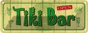 Blechschild 10x27 cm Tiki Bar open Alkohol Essen Trinken Club