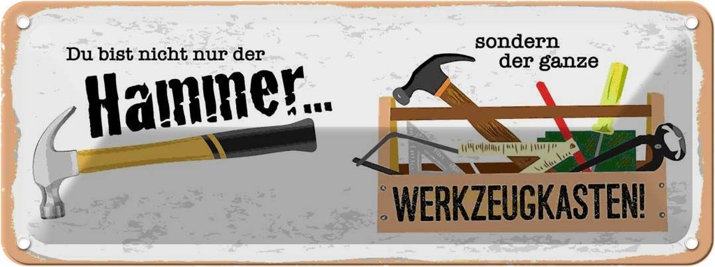 Blechschild 10x27 cm Du bist nicht nur Hammer sondern Spruch Zitat
