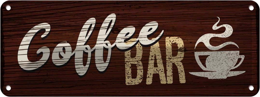 Blechschild 10x27 cm Coffee Bar