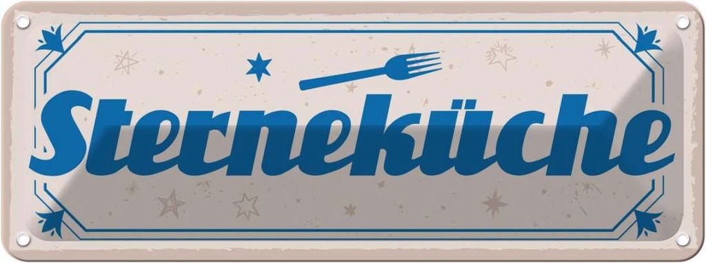 [LA-135648] Blechschild 10x27 cm Sterneküche