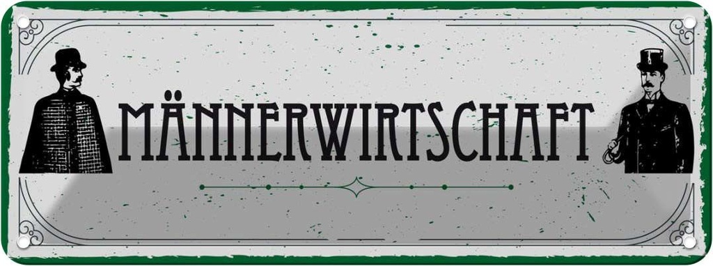 [LA-135662] Blechschild 10x27 cm Männerwirtshaft Witz Humor Lustig Spaß
