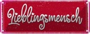 Blechschild 10x27 cm Lieblingsmensch Liebe