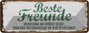 Blechschild 10x27 cm Beste Freunde verrückt wissen genau Spruch Zitat