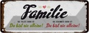 Blechschild 10x27 cm Familie Du bist nie alleine Spruch Zitat