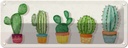 Blechschild 10x27 cm 5 Kakteen Blumentopf Kaktus Spruch Zitat