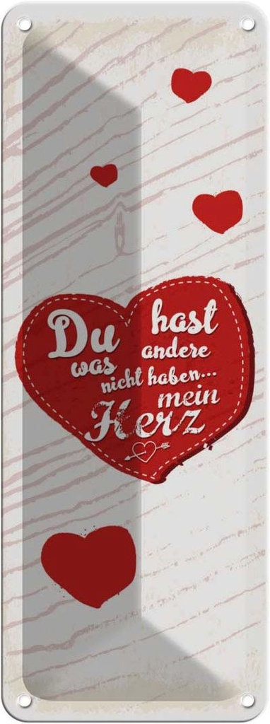 [LA-135783] Blechschild 27x10 cm Du hast mein Herz Liebe