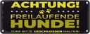 Blechschild 10x27 cm Achtung freilaufende Hunde Warnschild Hinweisschild Sicherheit Vorsicht Hund
