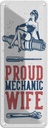 Blechschild 27x10 cm Pinup Proud mechanic wife