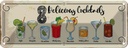 Blechschild 10x27 cm Cocktails Mojito Martini Margarita